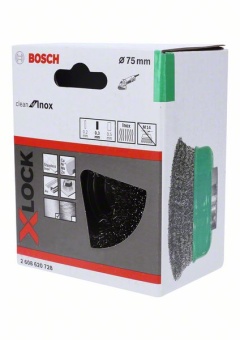 2608620728 кордщетка X-LOCK ЧАШКА витая 75мм INOX 0.3мм 2.608.620.728 БОШ